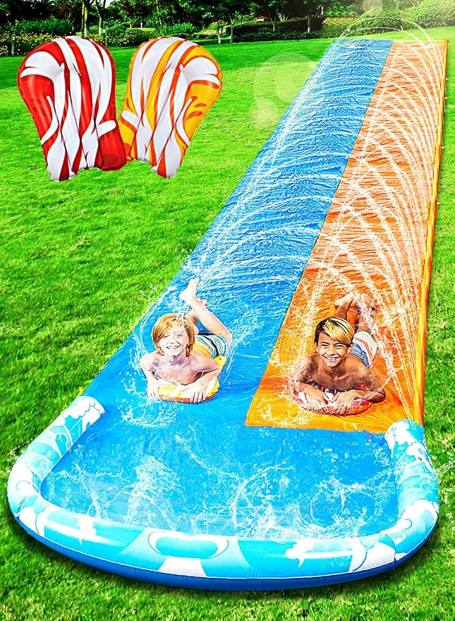JOYIN 22.5ft Slip Slide and 2 Bodyboards, Lawn Water Slides Slip N Waterslides Summer Water Toy w... | Amazon (US)