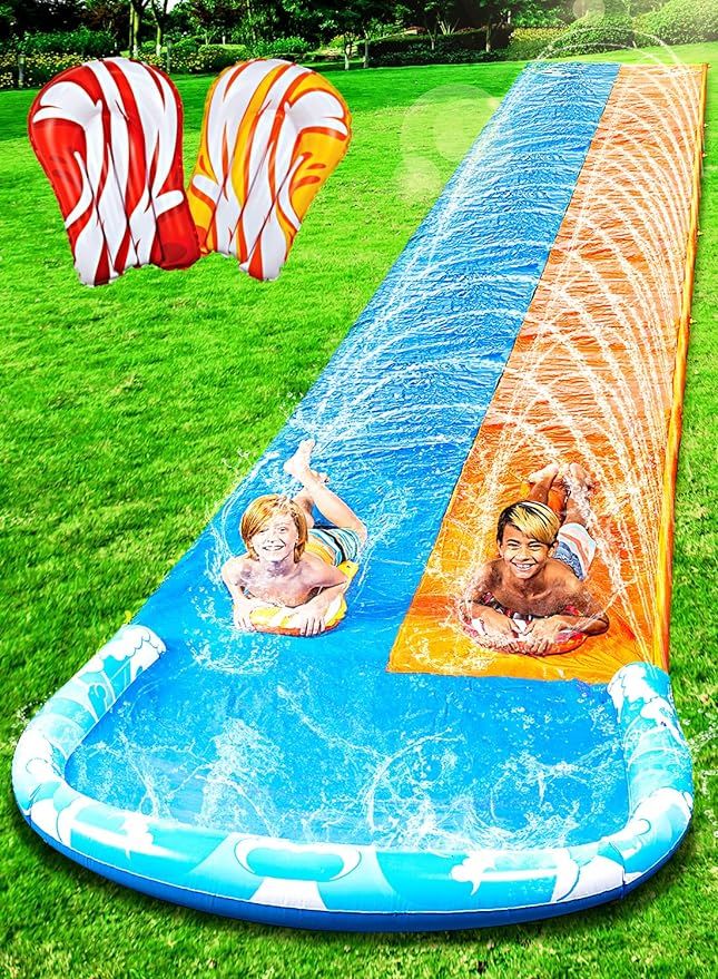 JOYIN 22.5ft Slip Slide and 2 Bodyboards, Lawn Water Slides Slip N Waterslides Summer Water Toy w... | Amazon (US)