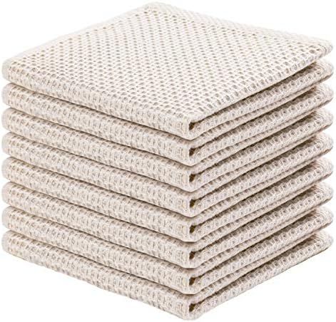 Amazon.com: 100% Cotton Kitchen Dish Cloths, 8-Pack Waffle Weave Ultra Soft Absorbent Dish Towels... | Amazon (US)