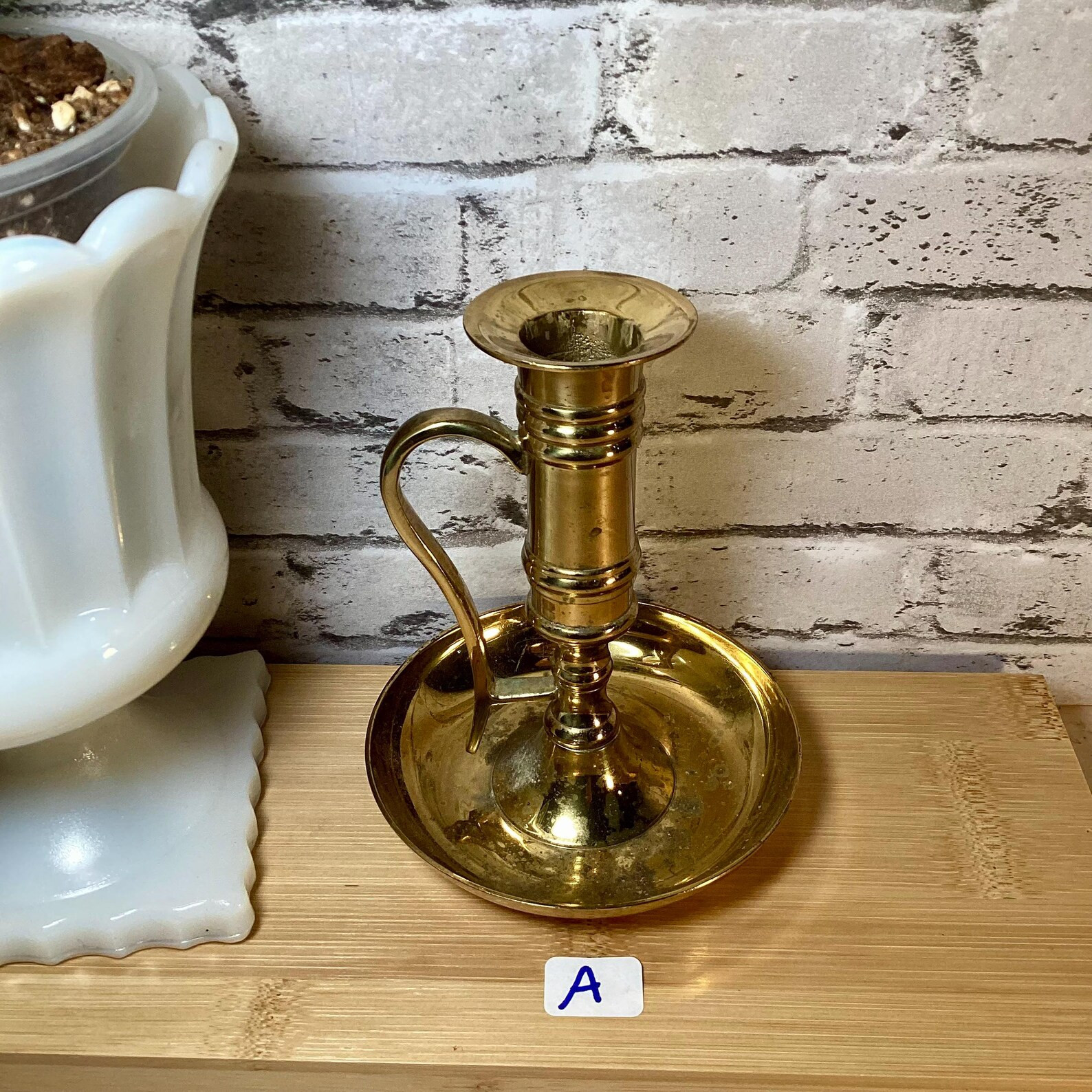 Vintage brass chamberstick candle holder, MCM, Granny Cottage Core, Farmhouse, Vintage Home Decor | Etsy (US)