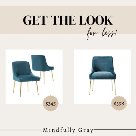 Get the look for less! Velvet teal chairs 

#LTKhome