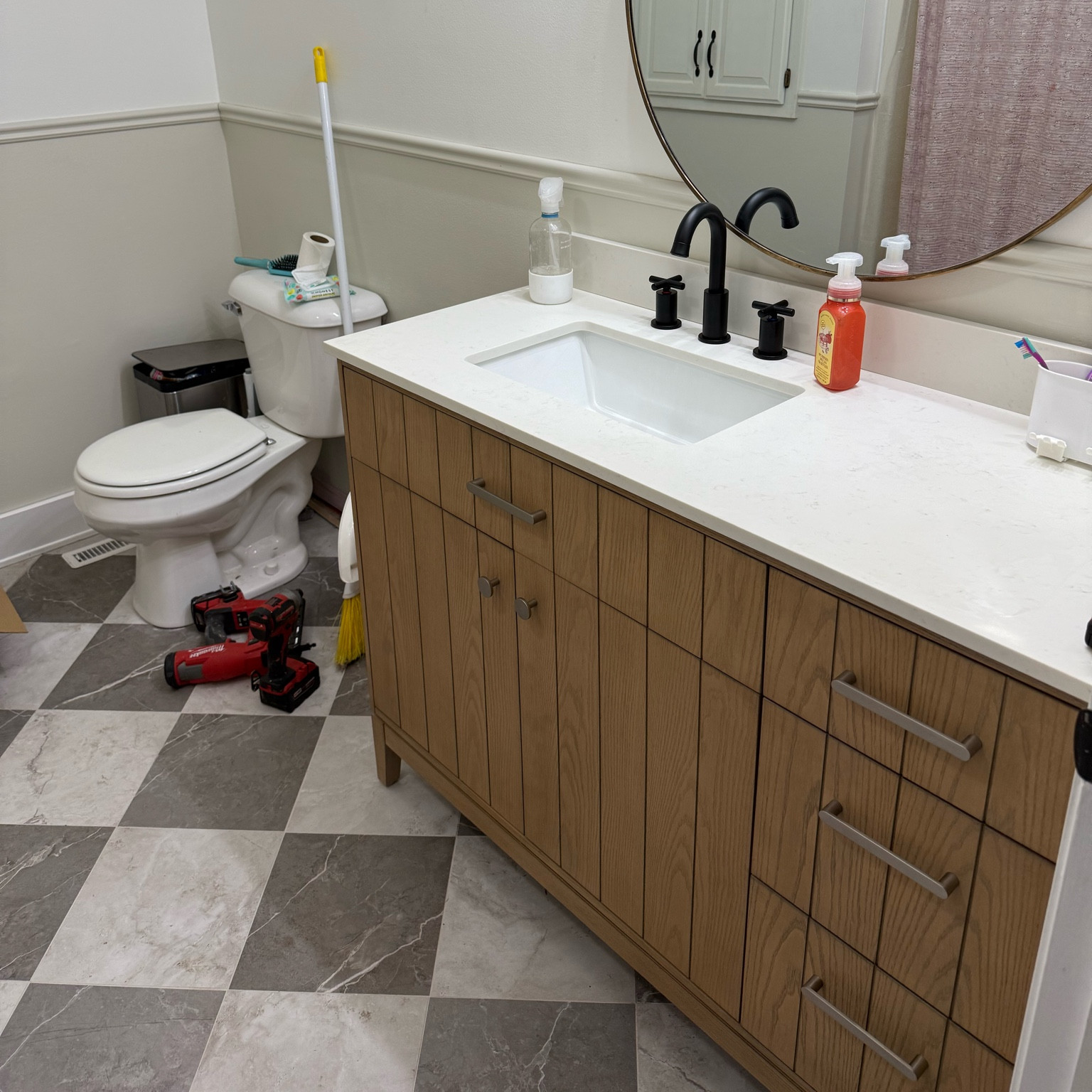 Bathroom Reno on a budget *and in progress* 

#LTKHome #LTKFamily #LTKFindsUnder100