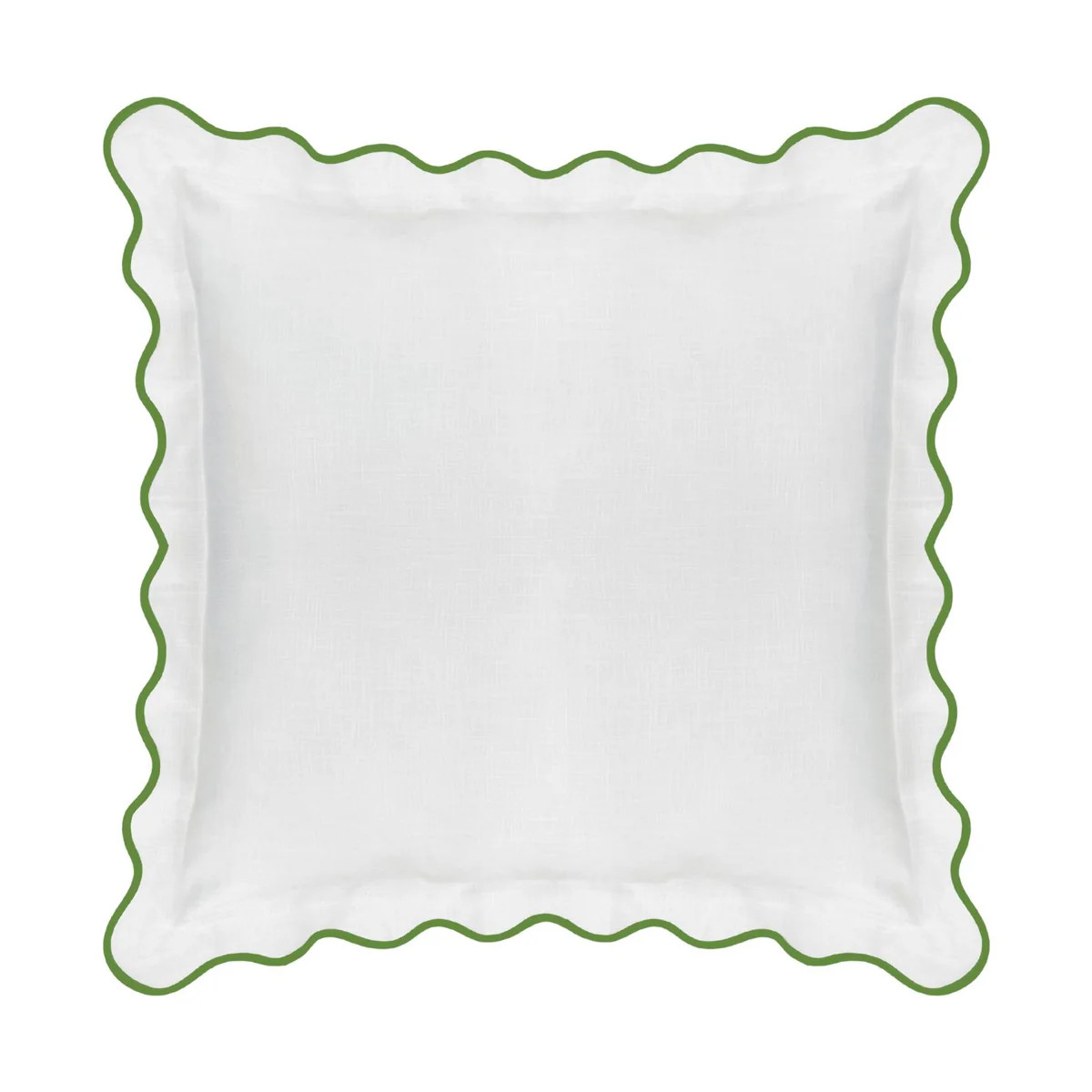 Scalloped Euro Sham, Green / White | Laura Park Designs