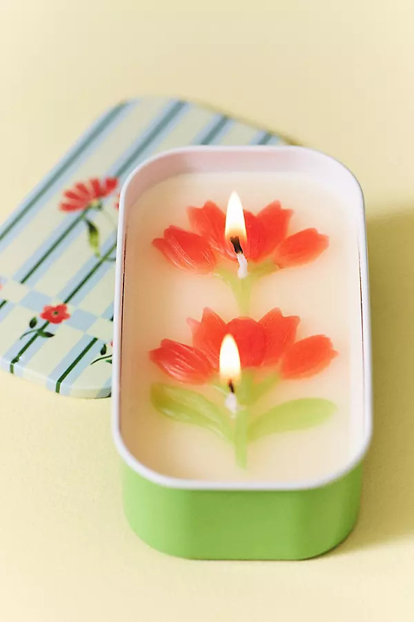 Maeve Floral Wildflower Bouquet Tinned Candle | Anthropologie (US)