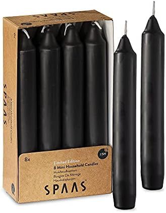 SPAAS Straight Candle Sticks - Pack of 8 6" Long Black Candles | 5 Hour Long Burning Unscented Ca... | Amazon (US)