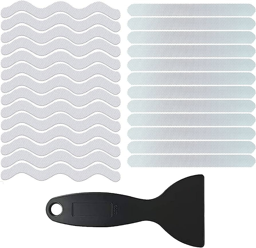 Bathtub Non Slip Stickers, 24 Pcs Clear Anti-Slip and Anti-Mildew Adhesive Shower Stickers with S... | Amazon (CA)