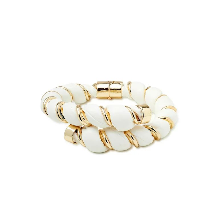 Scoop Women’s Colorful Resin with 14K Gold Flash-Plated Chain Link Bracelet | Walmart (US)