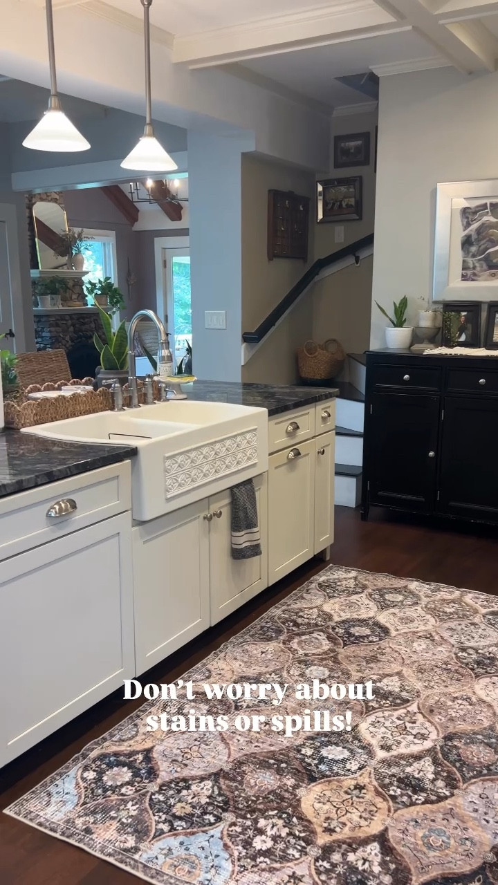 Consider adding a rug to your kitchen soon!  I’m loving this new one I just got from @joydeco.official !   Beautiful pattern that goes so well with the plum & black colors I have in my house. So soft & easy to clean.  Would be great in a living room or bedroom as well! 
.
.
.
 #kitchenrug #kitchensofinsta #gifted #homestyle #homebaker #ltkhome #machinewashablerugs #bhghome 

#LTKHome #LTKStyleTip #LTKFindsUnder50