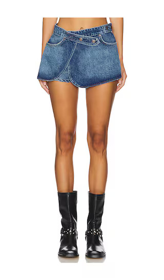 x REVOLVE Maxine Denim Skort in Cerulean | Revolve Clothing (Global)