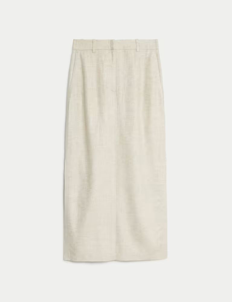 Linen Blend Side Split Maxi Column Skirt | Marks & Spencer (UK)