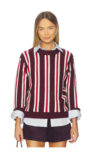 Drew Sweater in Burgundy Stripe | Revolve Clothing (Global)