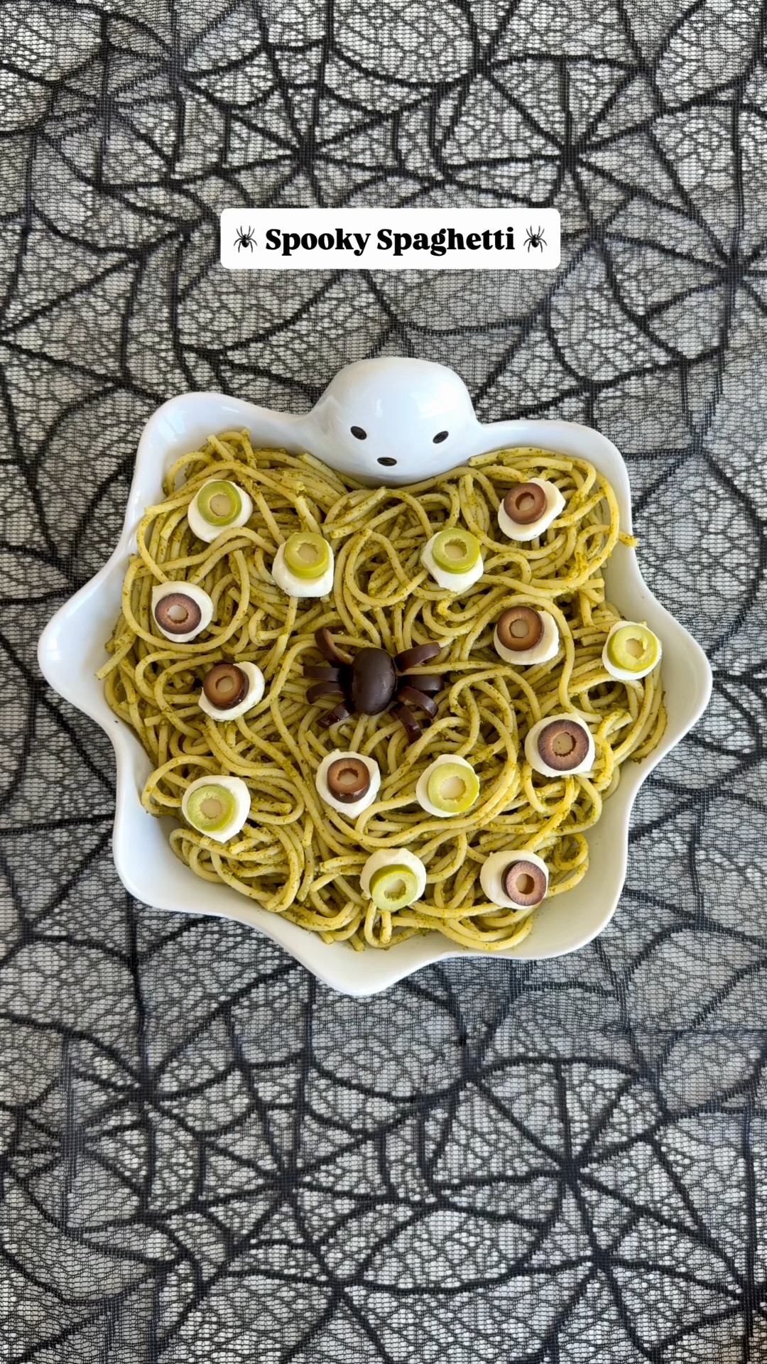 Pesto pasta + mozzarella + olives = spooky spaghetti! 👻🕷️ So easy, so fun! Save this for a festive weeknight dinner your kids will actually eat!

#halloweenfood #spookyspaghetti #toddlermeals #halloweendinner

Halloween dinner recipe, easy Halloween dinner for kids, spooky spaghetti recipe, Halloween food ideas for toddlers, making Halloween magical for kids, fun Halloween traditions, festive family dinner, easy toddler dinner ideas, Halloween mom, over the top mom

#LTKKids #LTKSeasonal #LTKmomlife