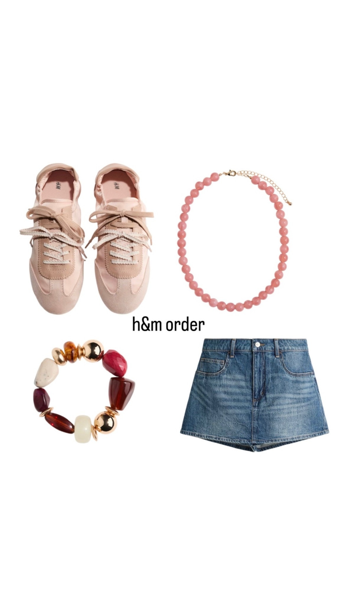 h&m order from this week! loving these pink sneakers & thought this skort would be so cute for summer. i’m also really loving beaded jewelry for summer so i grabbed this necklace and bracelet

#LTKSeasonal