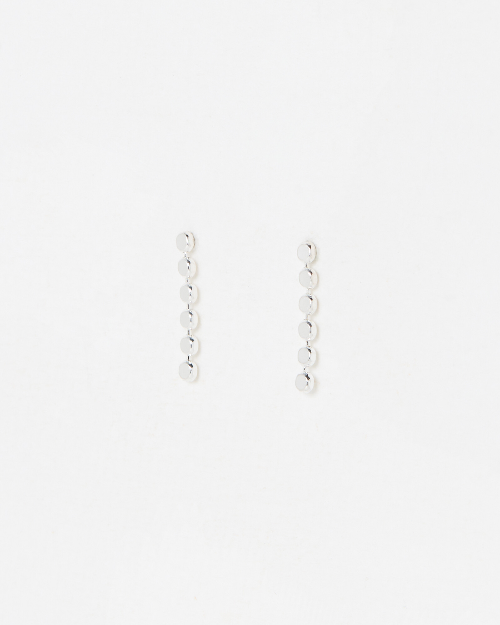 Demi Disc Detail Silver Plated Single Drop Earrings | Oliver Bonas (Global)