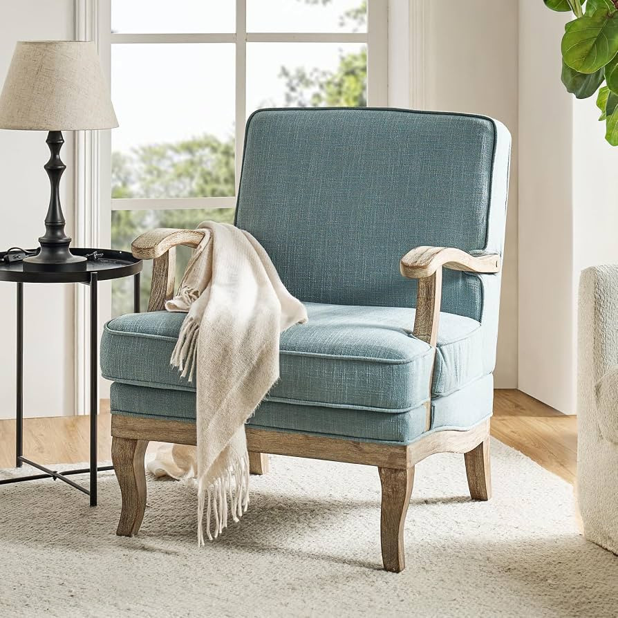 HULALA HOME Mid-Century Modern Accent Chair, Upholstered Lounge Arm Chair with Solid Wood Legs an... | Amazon (US)