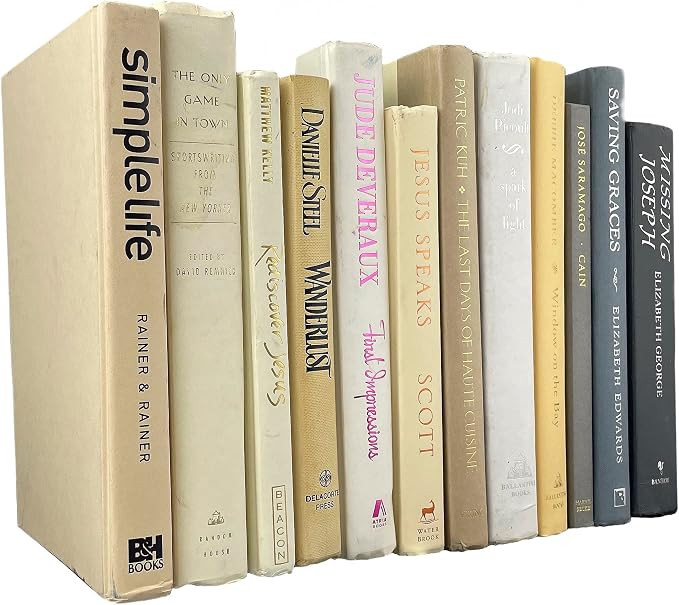 Modern White & Gray Books by Color | Real Hardback Books Home Decor | Bulk Bundle of Decorative H... | Amazon (US)