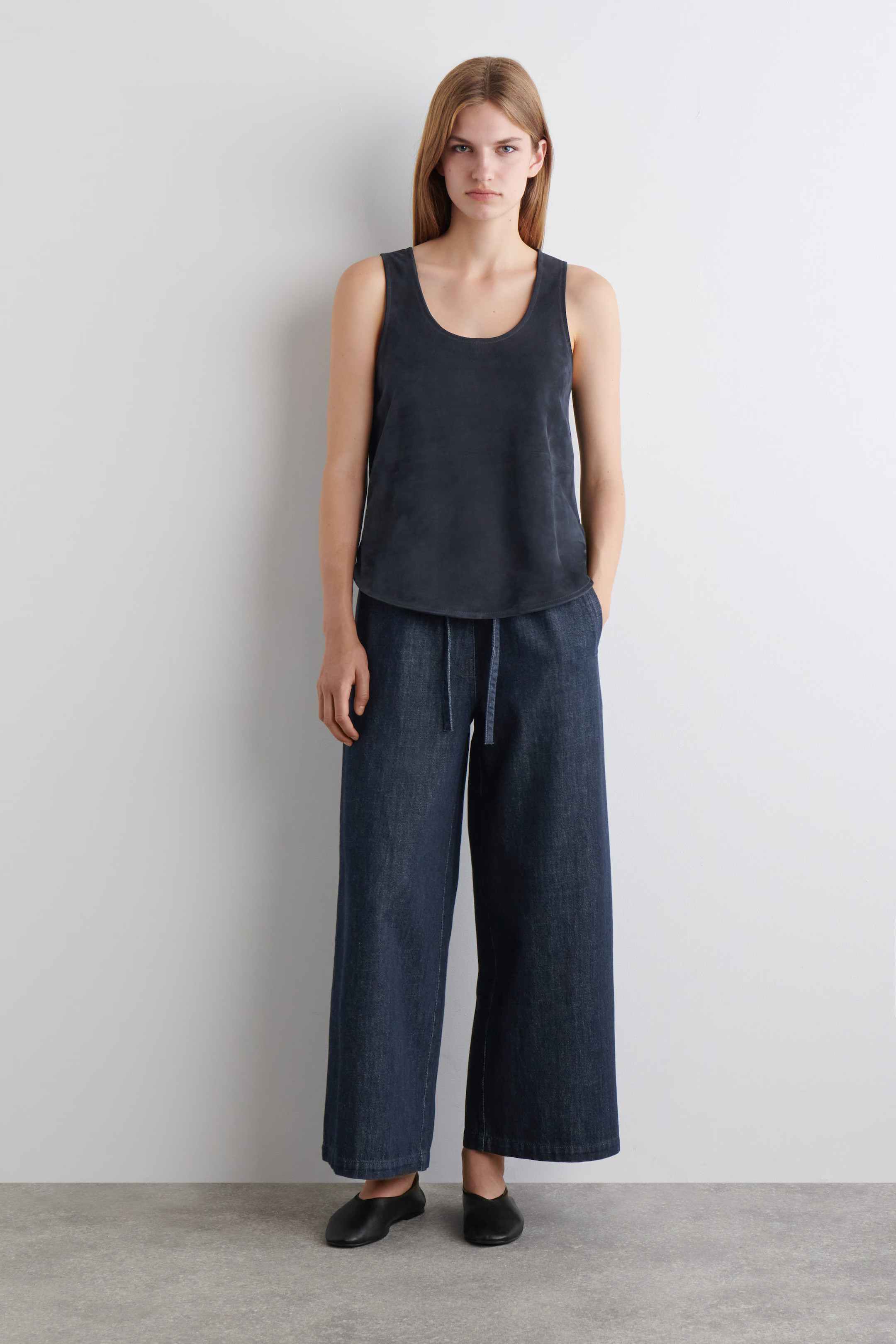 CROPPED DENIM WIDE-LEG PANTS - DARK BLUE | COS | COS (EU)
