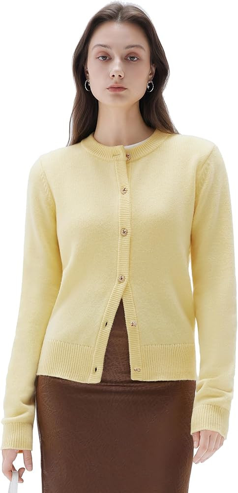 SUUKSESS Women Chunky Cashmere Cardigan Sweaters Trendy Fall Fashion Button Up Long Sleeve Knit O... | Amazon (US)