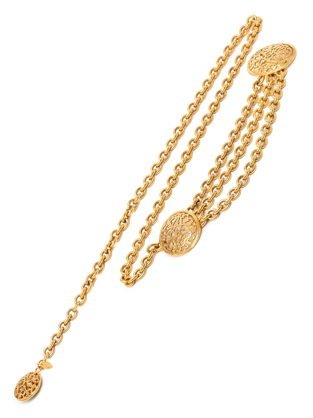 CHANEL Pre-Owned 1980-1990 Gold Plated CC Medallion Chain Link belt | Farfetch Global