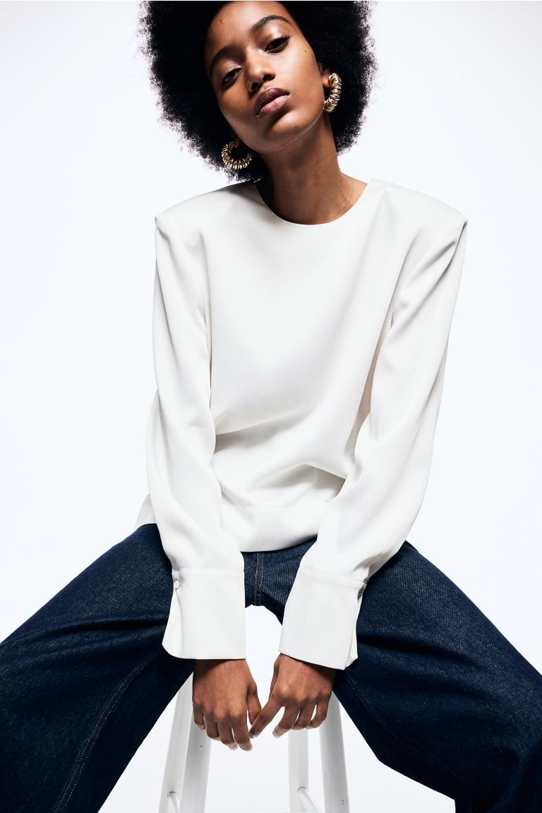 Shoulder-pad blouse | H&M (UK, MY, IN, SG, PH, TW, HK)