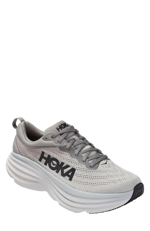 HOKA Bondi 8 Running Shoe in Sharkskin /Harbor Mist at Nordstrom, Size 10 | Nordstrom