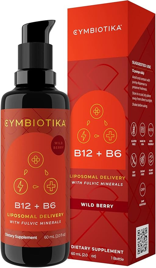 CYMBIOTIKA Liposomal Vitamin B12 Liquid Supplement, 1250 mcg, Supports Energy, Cell Production, H... | Amazon (US)