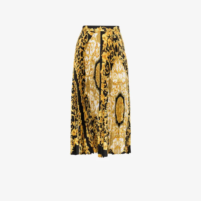 Versace Baroque-print pleat skirt | Browns Fashion