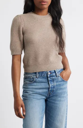 Madewell Puff-Sleeve Textured Sweater | Nordstrom | Nordstrom