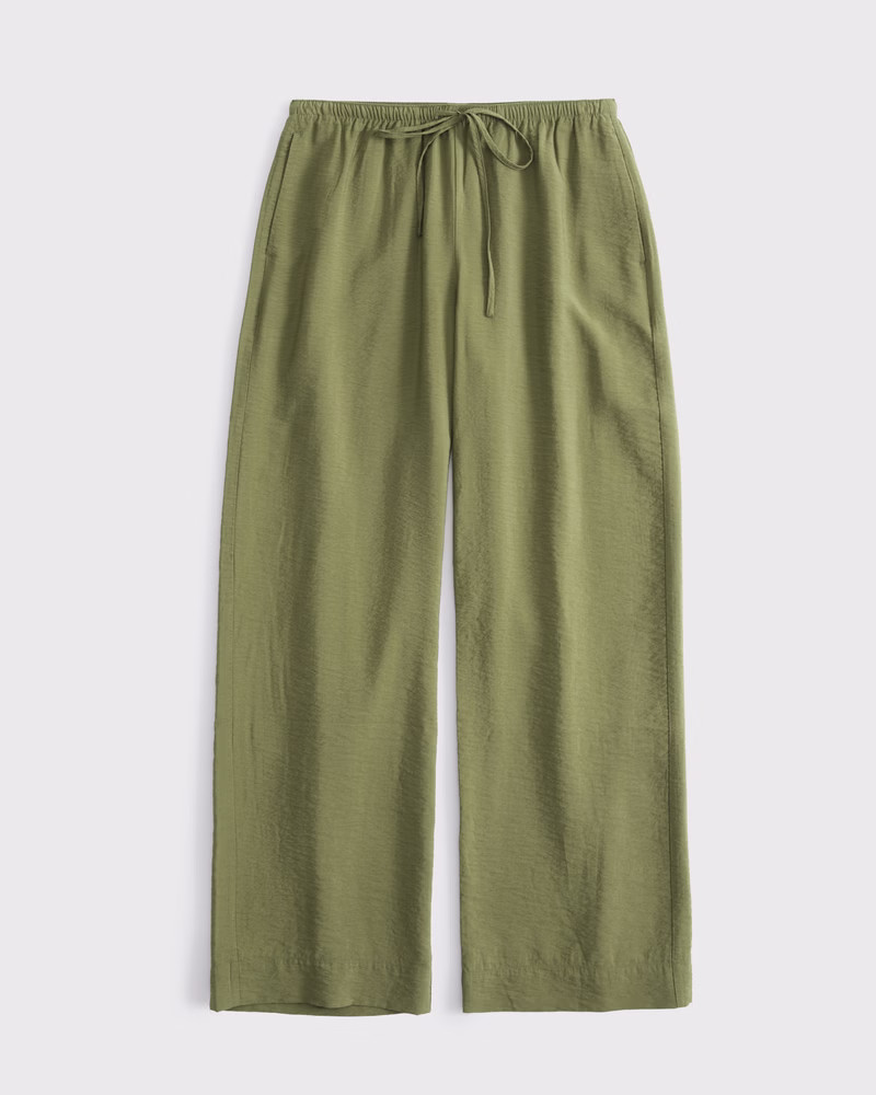 Abercrombie & Fitch Women's Textured Pull-On Pant in Olive - Size XXS SHORT | Abercrombie & Fitch (US)