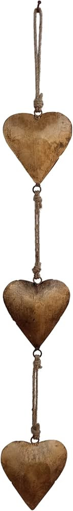 Mie Creations Vintage Metal Heart Wall Hanging Art, Gold Hearts Shaped Bedroom Wall Decor | Valen... | Amazon (US)