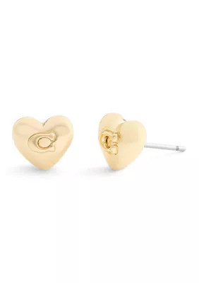 COACH Signature C Heart Stud Earrings | Belk