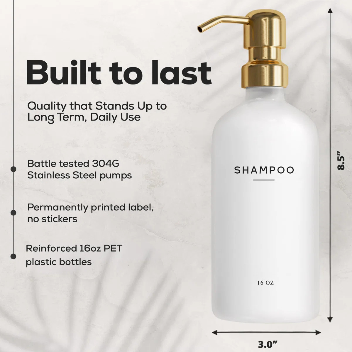 Luxury Shampoo And Conditioner Dispenser Set (Gold) | Wayfair North America