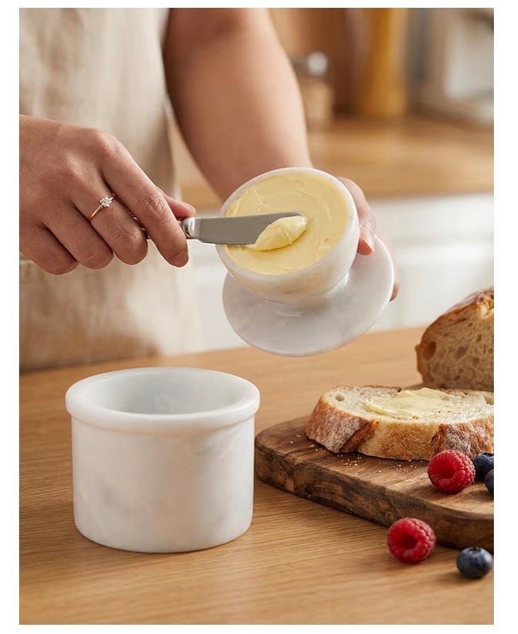 Marble butter dish perfect way to store softened butter. 
🧈

#LTKfoodie