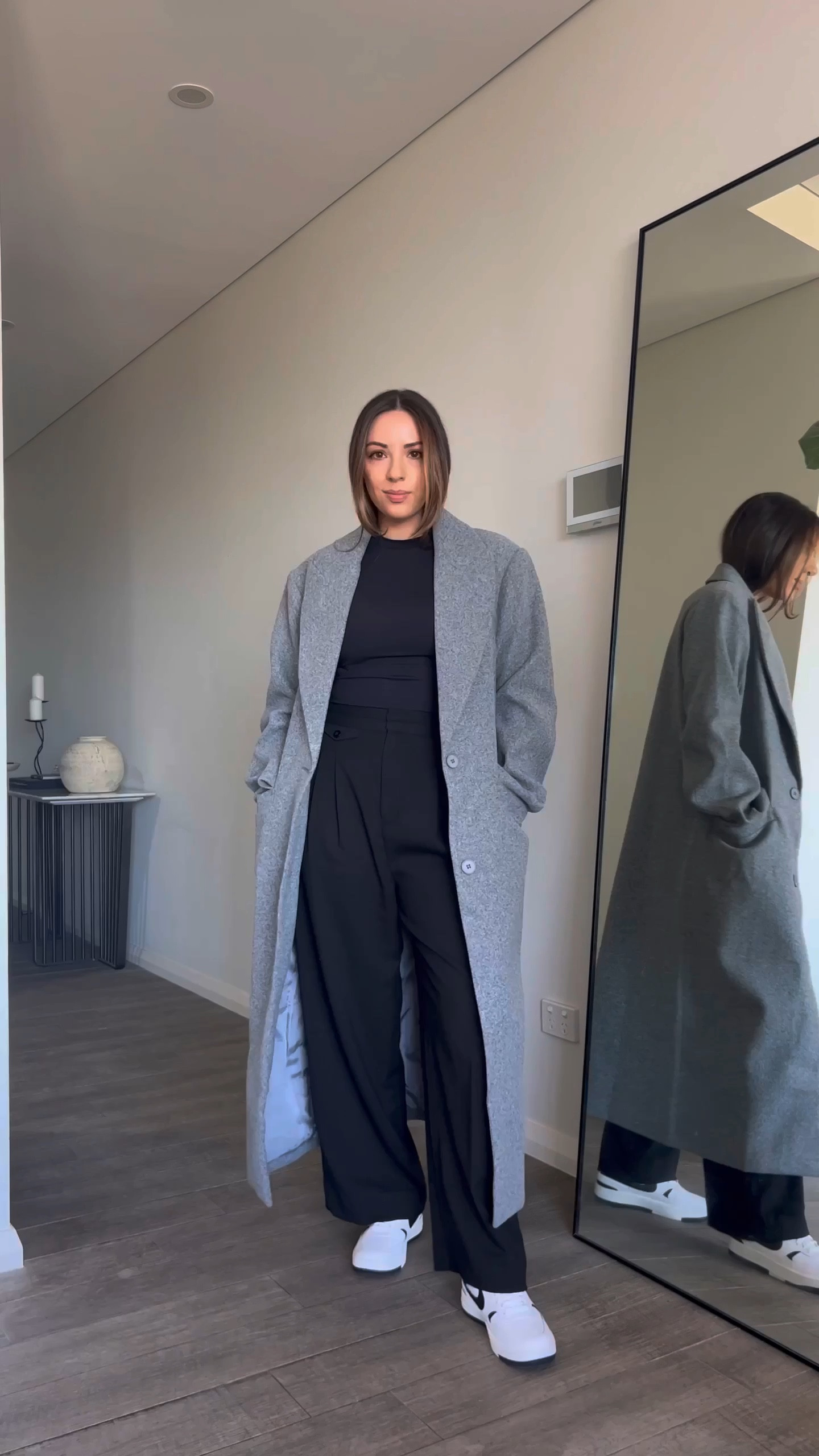 COAT SZN 🧥 

Shop exact look below 
Coat | Size XS 
Top | Size S 


Winter coat, grey coat, oversized coat, ootd, grwm, winter outfit, casual chic outfit, sneakers, elevated basics, black outfit, capsule wardrobe 

#LTKfit #LTKaustralia #LTKSeasonal