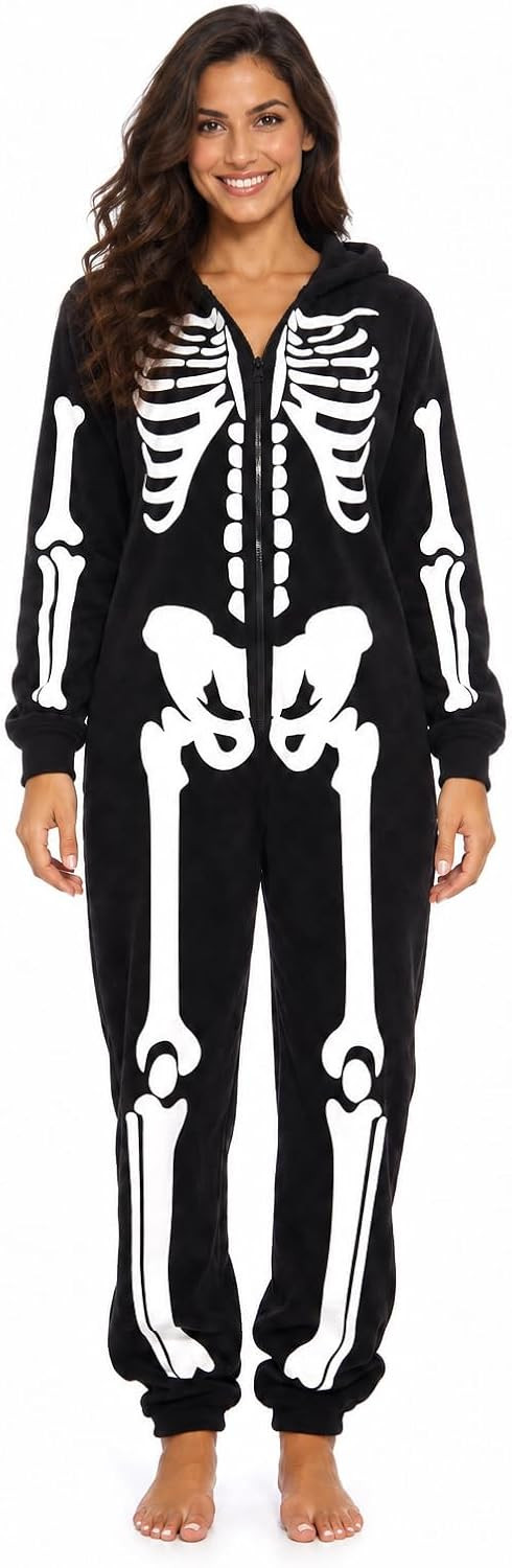 Just Love Women's Adult Onesie Skeleton Halloween Costume with Hood | Amazon (US)