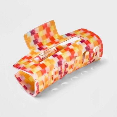 Checkered Print Claw Hair Clip - Wild Fable™ Orange | Target