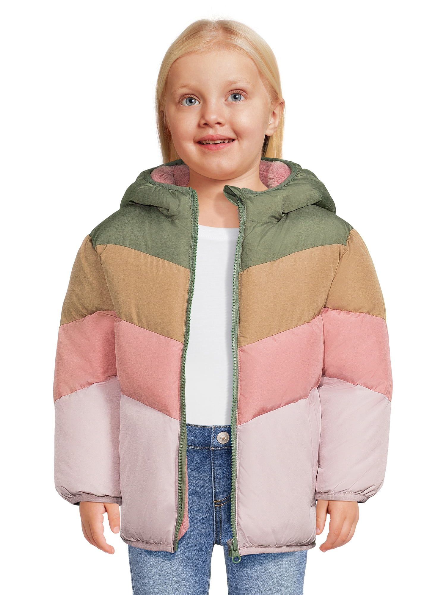 Swiss Tech Baby and Toddler Girls Puffer Jacket with Hood, Sizes 12M-5T | Walmart (US)