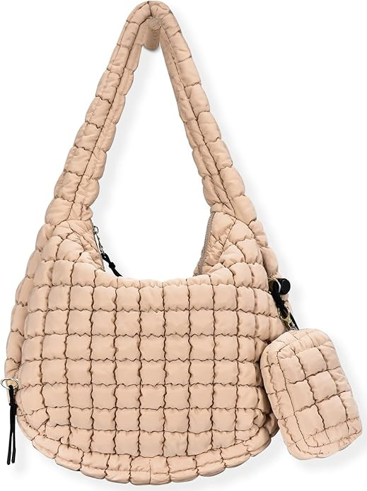 Puffer Tote Bag for Women Large Quilted Puffy Lightweight Carryall Crossbody Tote Bag for Women | Amazon (US)
