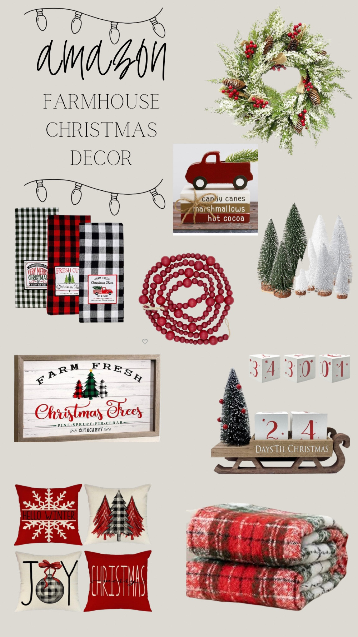 Amazon Christmas decorations, farmhouse Christmas decorations, Amazon farmhouse decorations, Christmas decorations 

#LTKHoliday #LTKHolidaySale #LTKfindsunder50