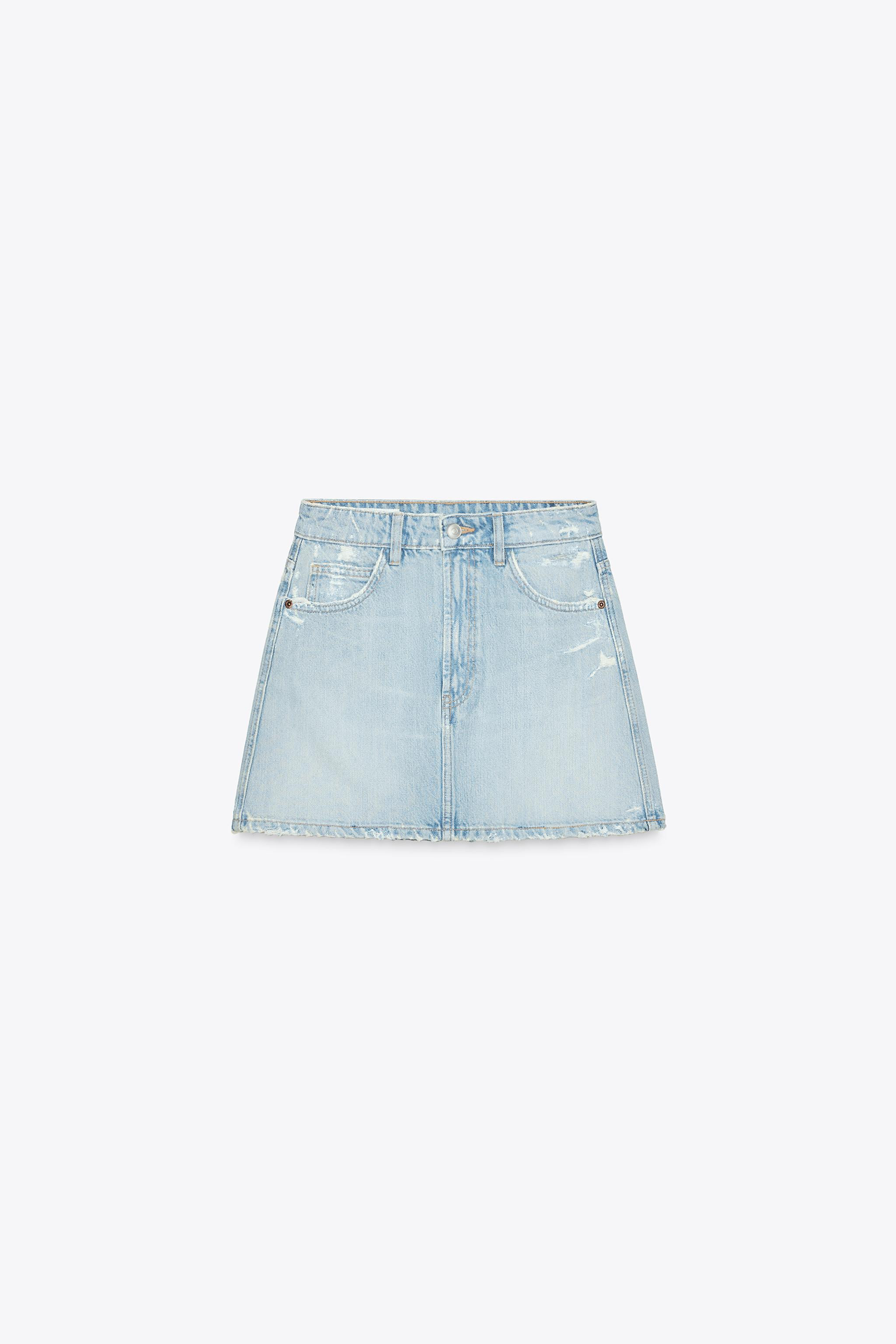 RIPPED TRF DENIM SKIRT | Zara US