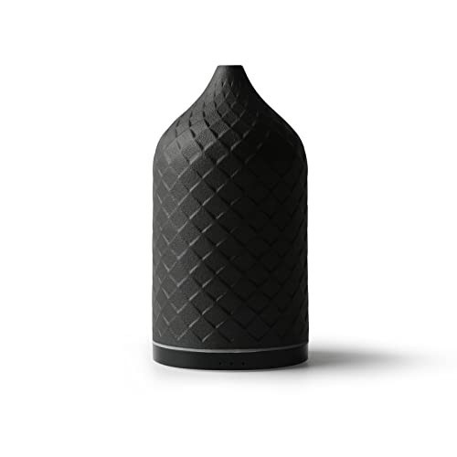 ZEIGGA LAB Essential Oil Diffuser for Home, Ceramic Aromatherapy Diffuser for Essential Oils, 120ml Oil Diffuser with Waterless Auto-Off and 7 LED Lights for Large Room Yoga Spa (Black) | Amazon (US)
