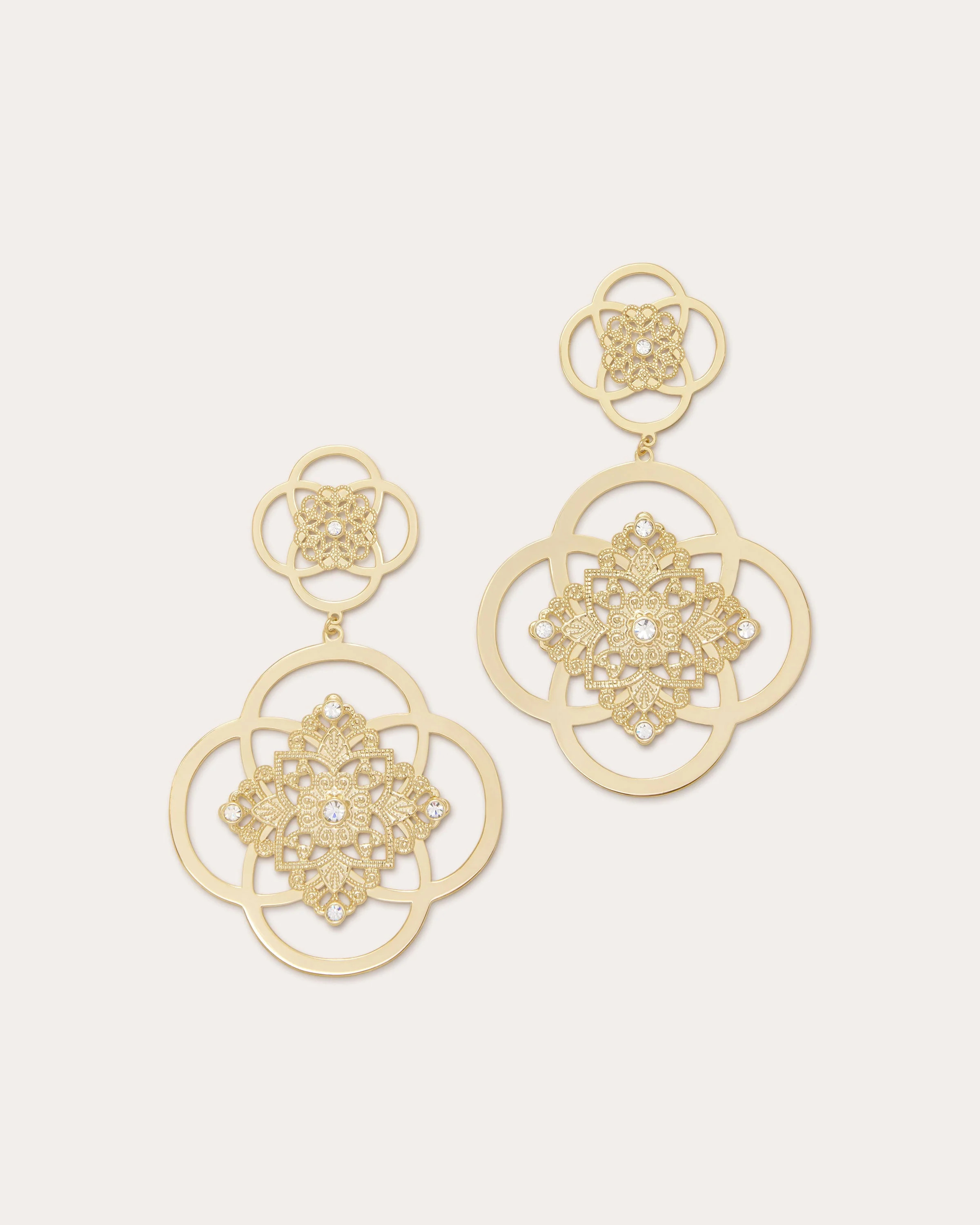 Anya Medallion Drop Earrings in Gold | Ramy Brook