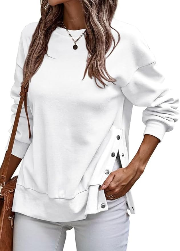 SHEWIN Womens Sweatshirt Casual Long Sleeve Lightweight Pullover Tops Loose Crewneck Sweatshirts ... | Amazon (US)