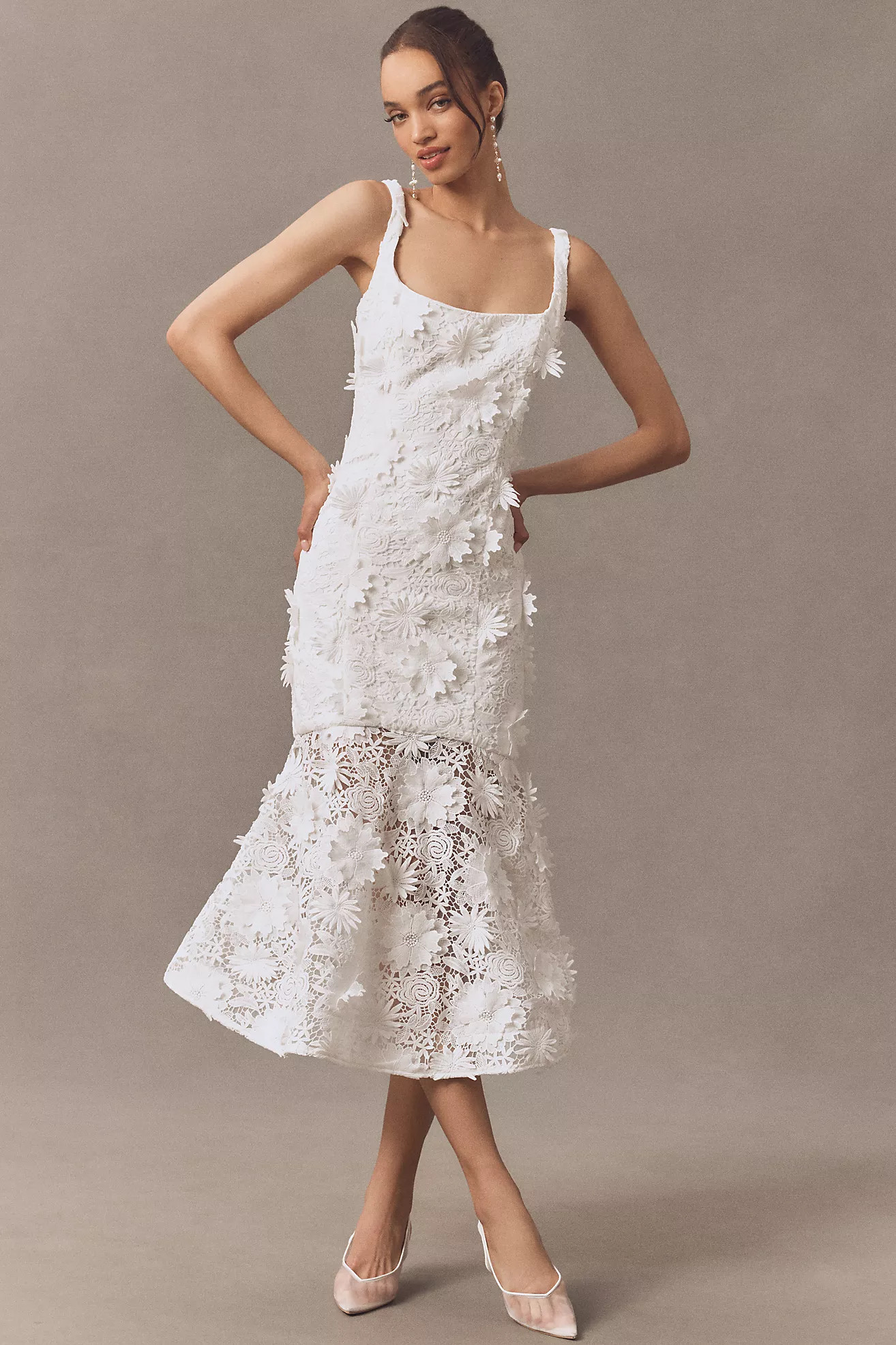 Bardot Marico Sleeveless Lace Appliqué Midi Dress | Anthropologie (US)