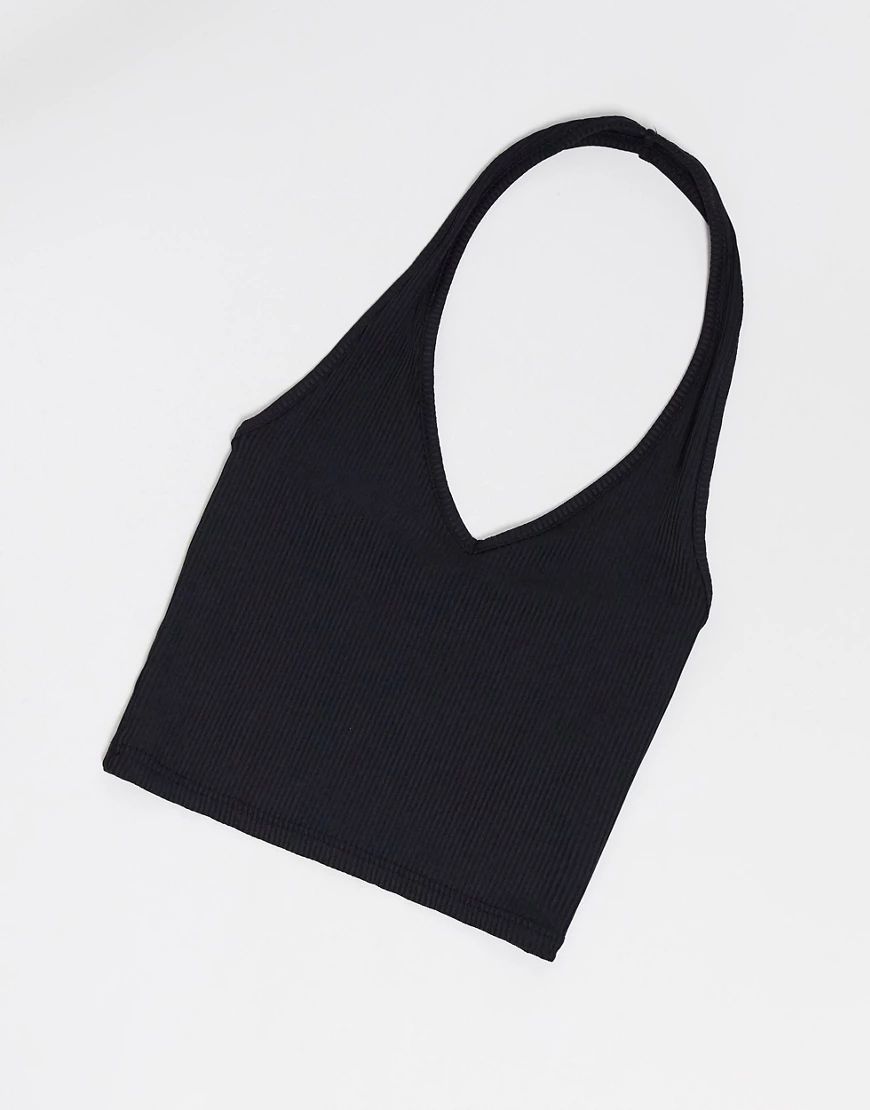 Miss Selfridge halter neck crop top in black | ASOS (Global)