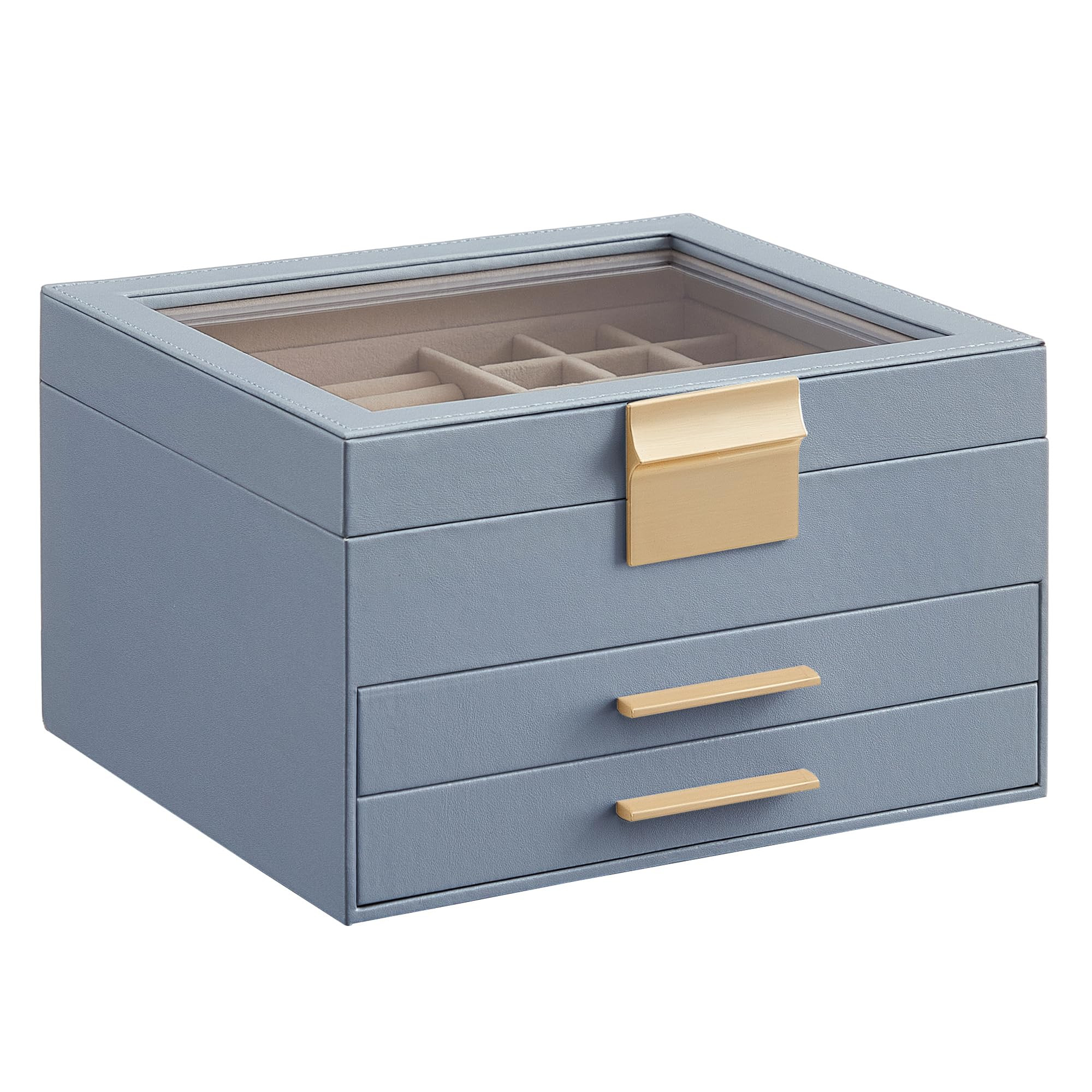 SONGMICS GISELLA Collection - Jewelry Box Organizer, 3-Layer Jewelry Storage with 2 Drawers, Shin... | Amazon (US)
