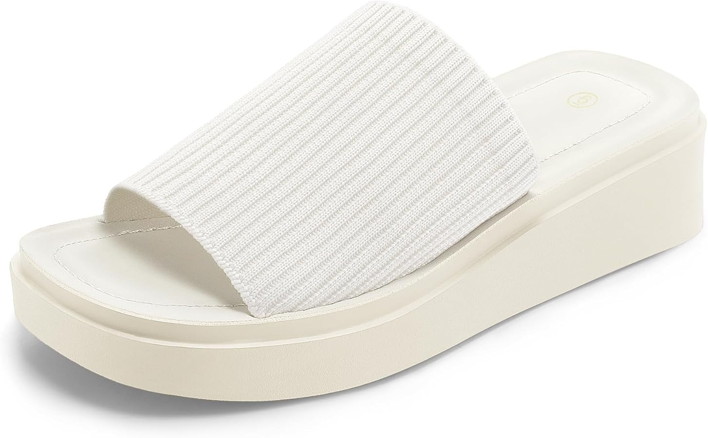 mysoft Women's 1.8 Inch Knit Platform Sandals Summer Slip On Open Toe Flatform Slide Sandals | Amazon (US)