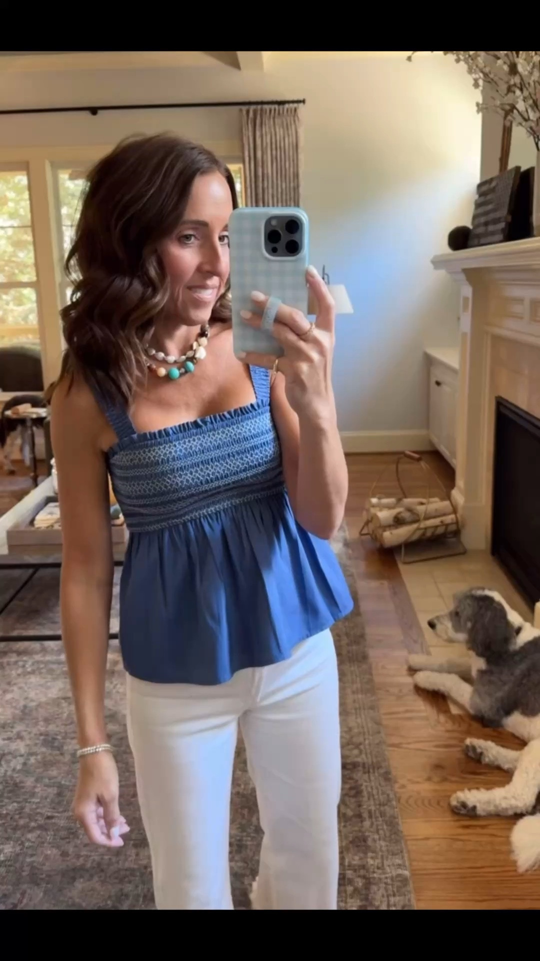 Today’s outfit. What I’m wearing. Outfit of the day. Smocked top. Removeable straps. BOGO 50% off sale.
Top XS. Jeans TTS, 25
Necklace code: TWOPEAS20
Loopy Cases code: TWOPEASINABLOG 

#LTKSaleAlert #LTKSeasonal #LTKootd