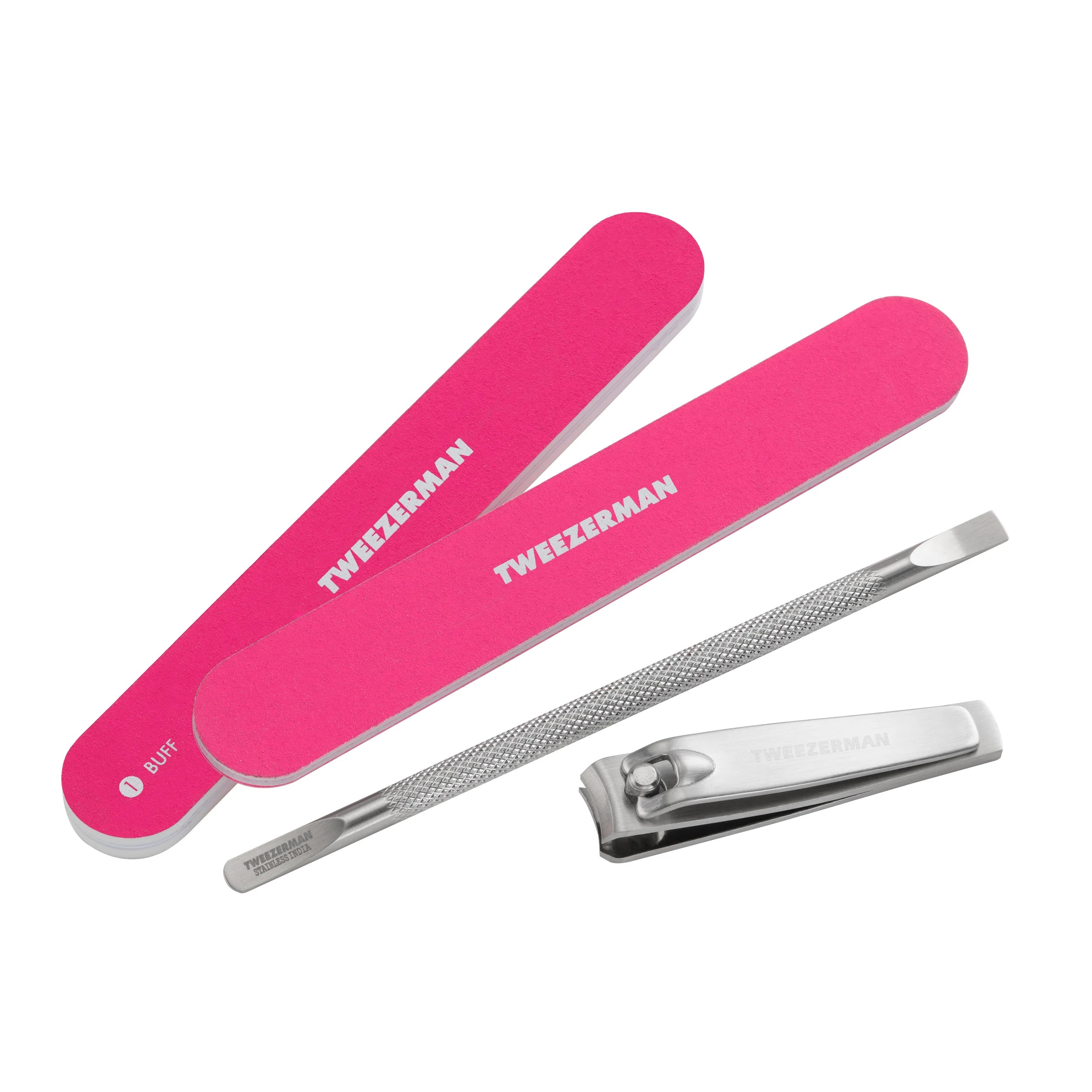 Tweezerman Ultimate Neon Pink Manicure Set Includes a Nail Pushy, Clipper, Buffer and File | Walmart (US)