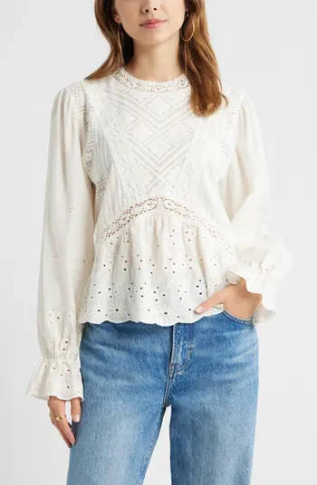Mixed Media Lace Top | Nordstrom